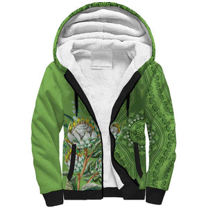 Afro King Proteas Dashiki Motif Sherpa Hoodie Green Style