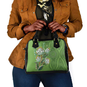 Afro King Proteas Dashiki Motif Shoulder Handbag Green Style