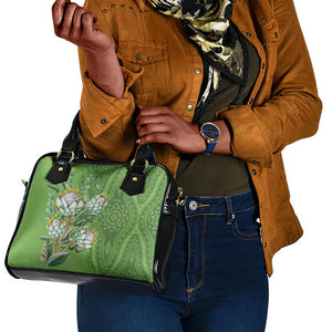 Afro King Proteas Dashiki Motif Shoulder Handbag Green Style