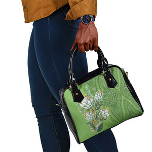 Afro King Proteas Dashiki Motif Shoulder Handbag Green Style