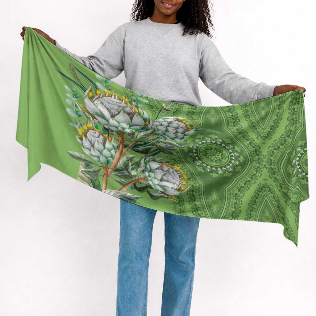 Africa King Proteas Dashiki Motif Simple Headwrap Green Style