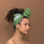Africa King Proteas Dashiki Motif Simple Headwrap Green Style