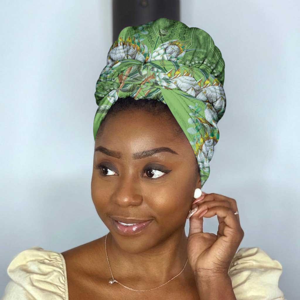 Africa King Proteas Dashiki Motif Simple Headwrap Green Style
