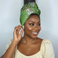 Africa King Proteas Dashiki Motif Simple Headwrap Green Style