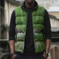 Africa King Proteas Dashiki Motif Sleeveless Puffer Jacket Green Style