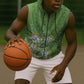 Afro King Proteas Dashiki Motif Sleeveless Zip Hoodie Green Style - African Pride