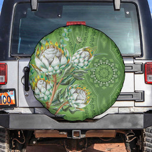 Afro King Proteas Dashiki Motif Spare Tire Cover Green Style