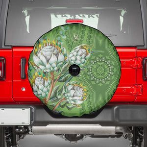 Afro King Proteas Dashiki Motif Spare Tire Cover Green Style