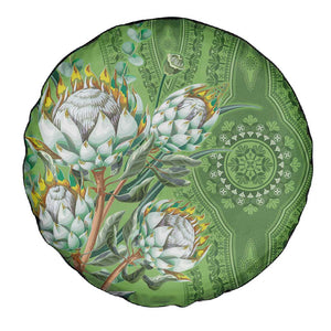 Afro King Proteas Dashiki Motif Spare Tire Cover Green Style