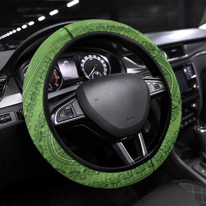 Afro King Proteas Dashiki Motif Steering Wheel Cover Green Style