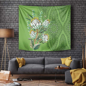 Afro King Proteas Dashiki Motif Tapestry Green Style