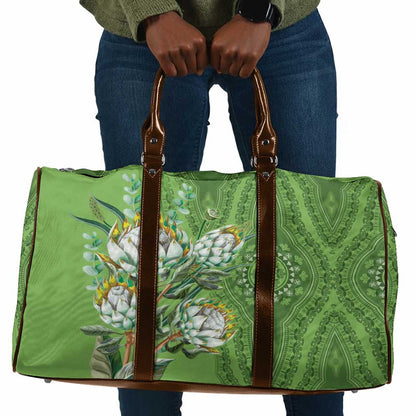 Africa King Proteas Dashiki Motif Travel Bag Green Style