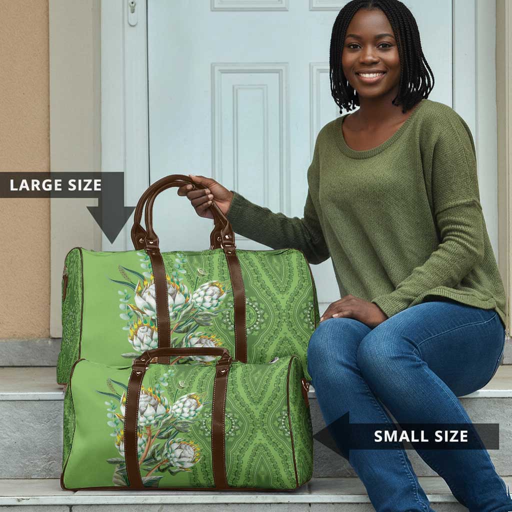 Africa King Proteas Dashiki Motif Travel Bag Green Style