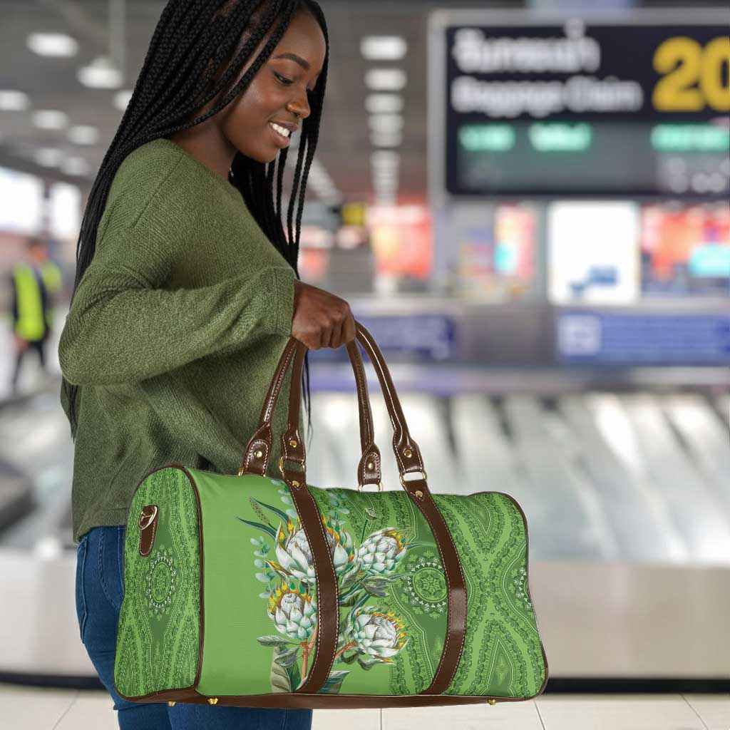 Africa King Proteas Dashiki Motif Travel Bag Green Style