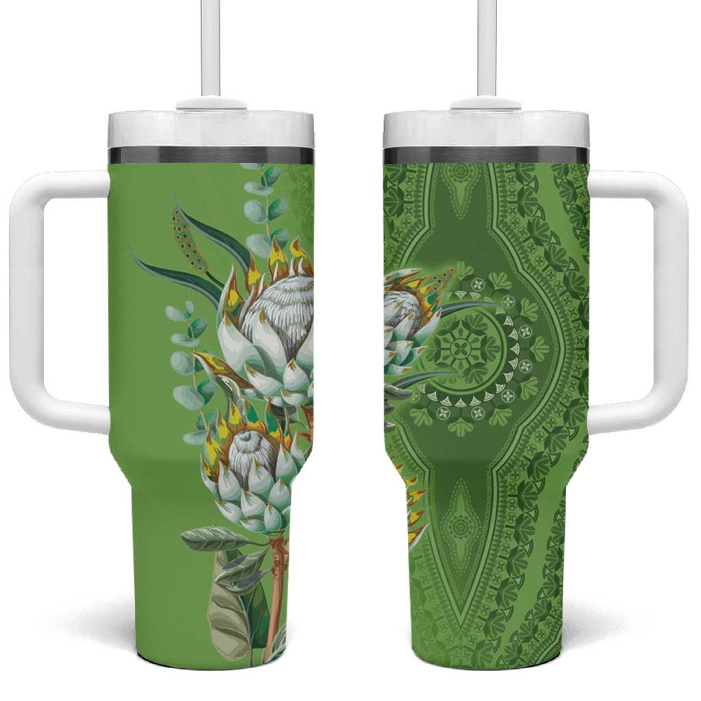 Afro King Proteas Dashiki Motif Tumbler With Handle Green Style