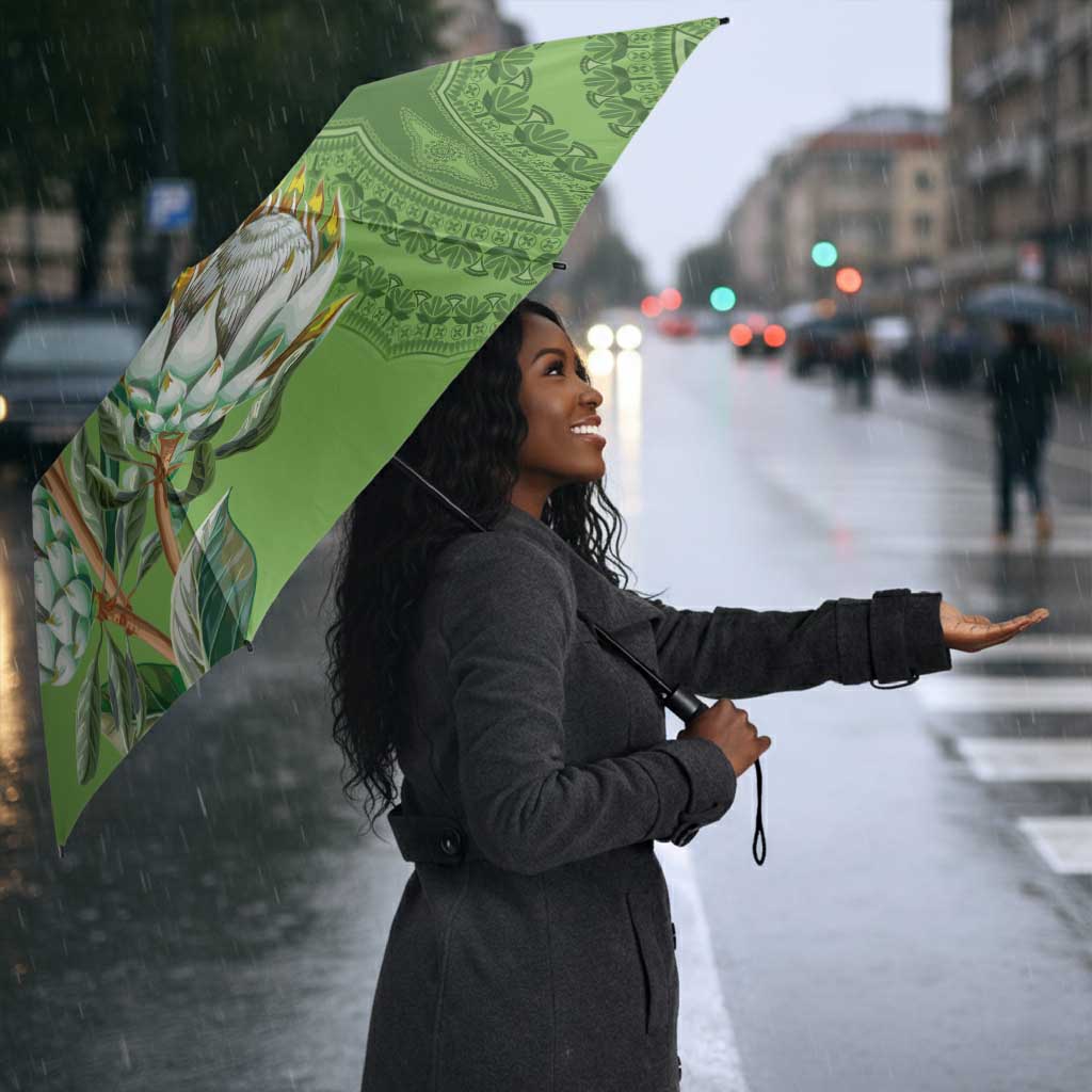 Africa King Proteas Dashiki Motif Umbrella Green Style