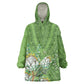 Afro King Proteas Dashiki Motif Wearable Blanket Hoodie Green Style