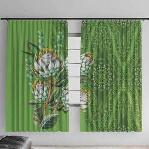 Afro King Proteas Dashiki Motif Window Curtain Green Style