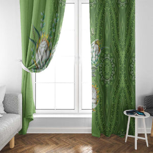 Afro King Proteas Dashiki Motif Window Curtain Green Style