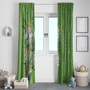 Afro King Proteas Dashiki Motif Window Curtain Green Style