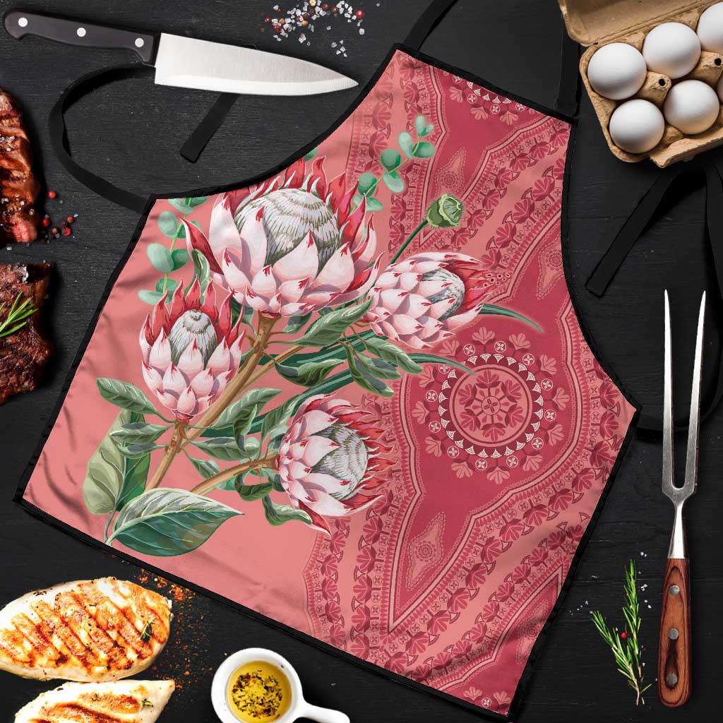 Africa King Proteas Dashiki Motif Apron Peach Style