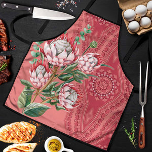 Africa King Proteas Dashiki Motif Apron Peach Style