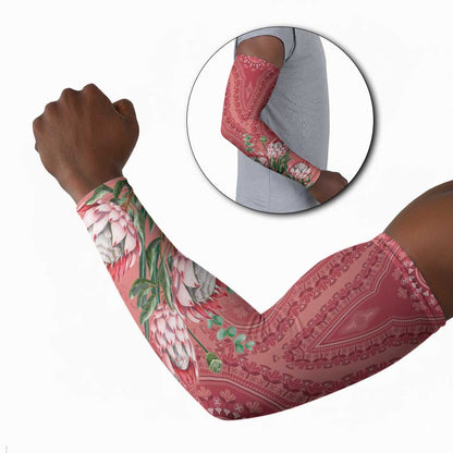 Africa King Proteas Dashiki Motif Arm Sleeves Peach Style