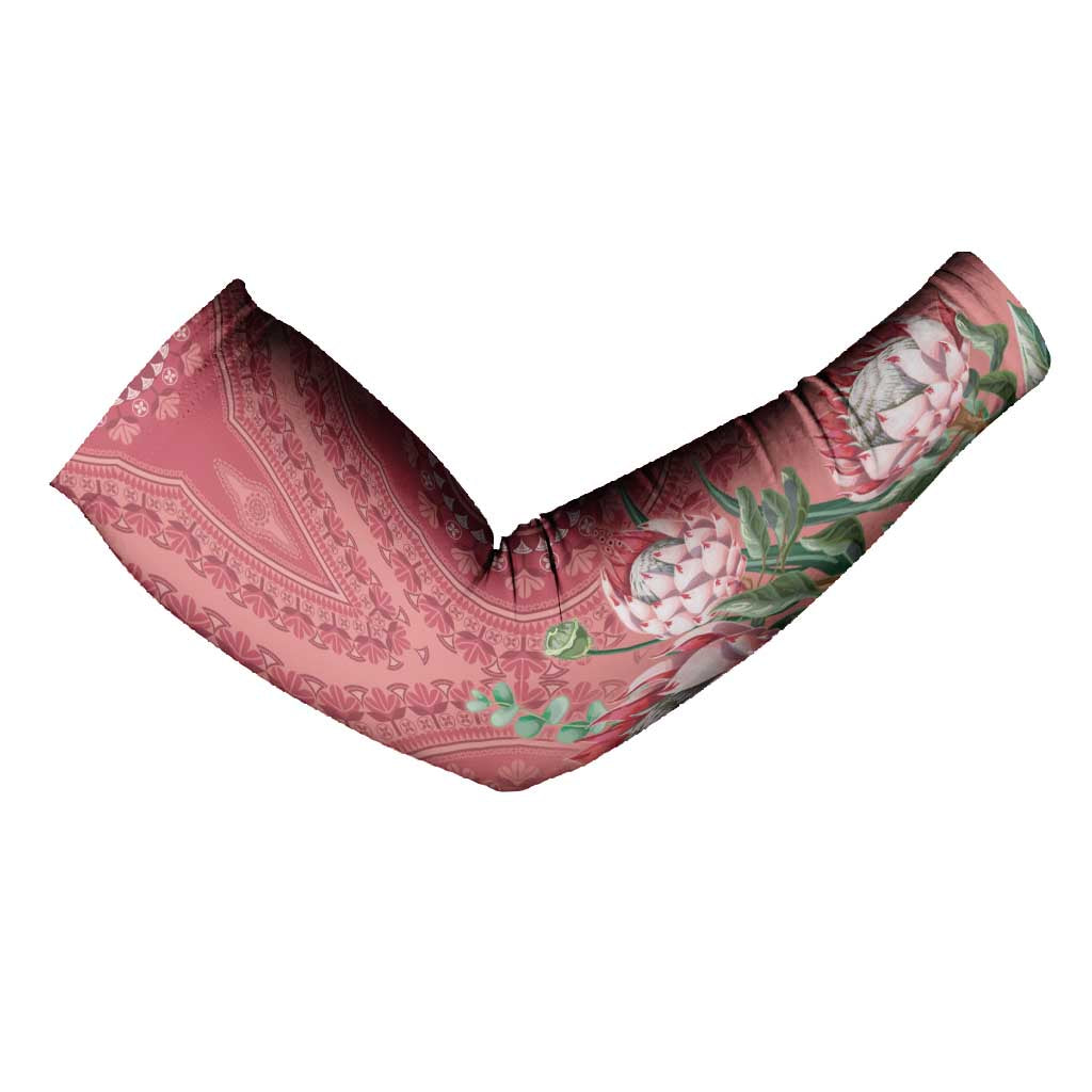 Africa King Proteas Dashiki Motif Arm Sleeves Peach Style