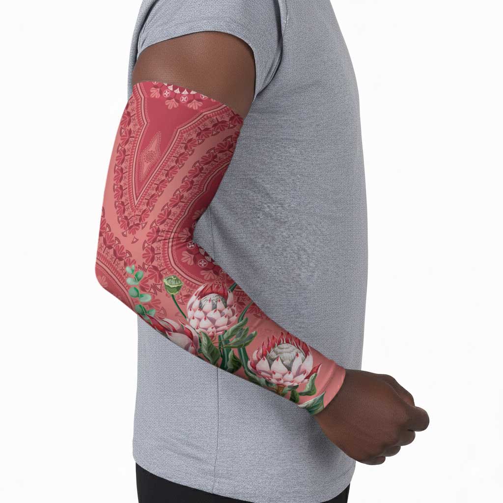 Africa King Proteas Dashiki Motif Arm Sleeves Peach Style