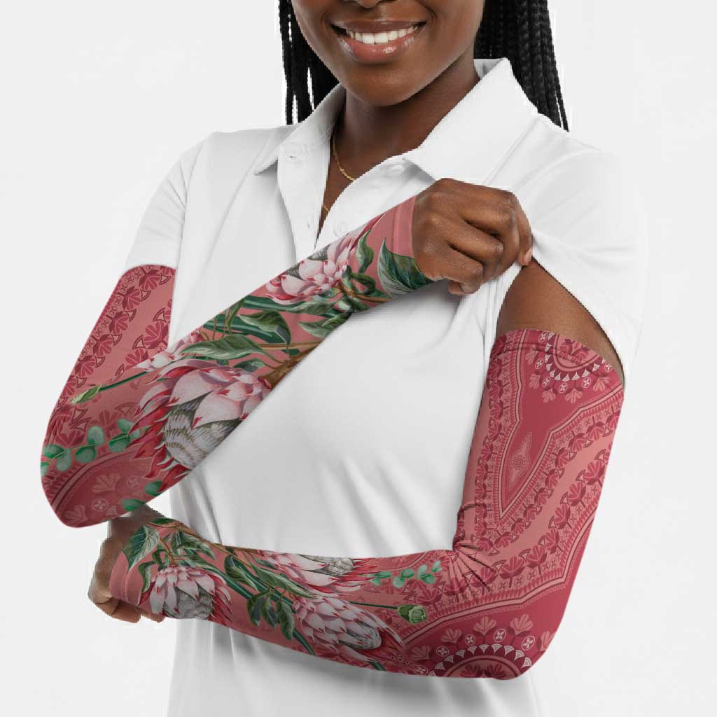 Africa King Proteas Dashiki Motif Arm Sleeves Peach Style