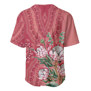 Afro King Proteas Dashiki Motif Baseball Jersey Peach Style