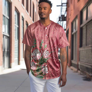 Afro King Proteas Dashiki Motif Baseball Jersey Peach Style