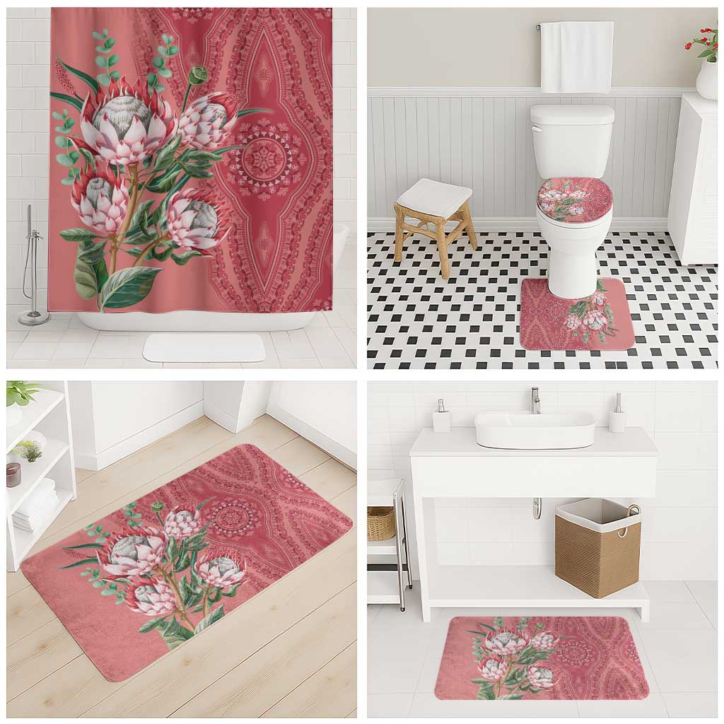 Africa King Proteas Dashiki Motif Bathroom Set Peach Style