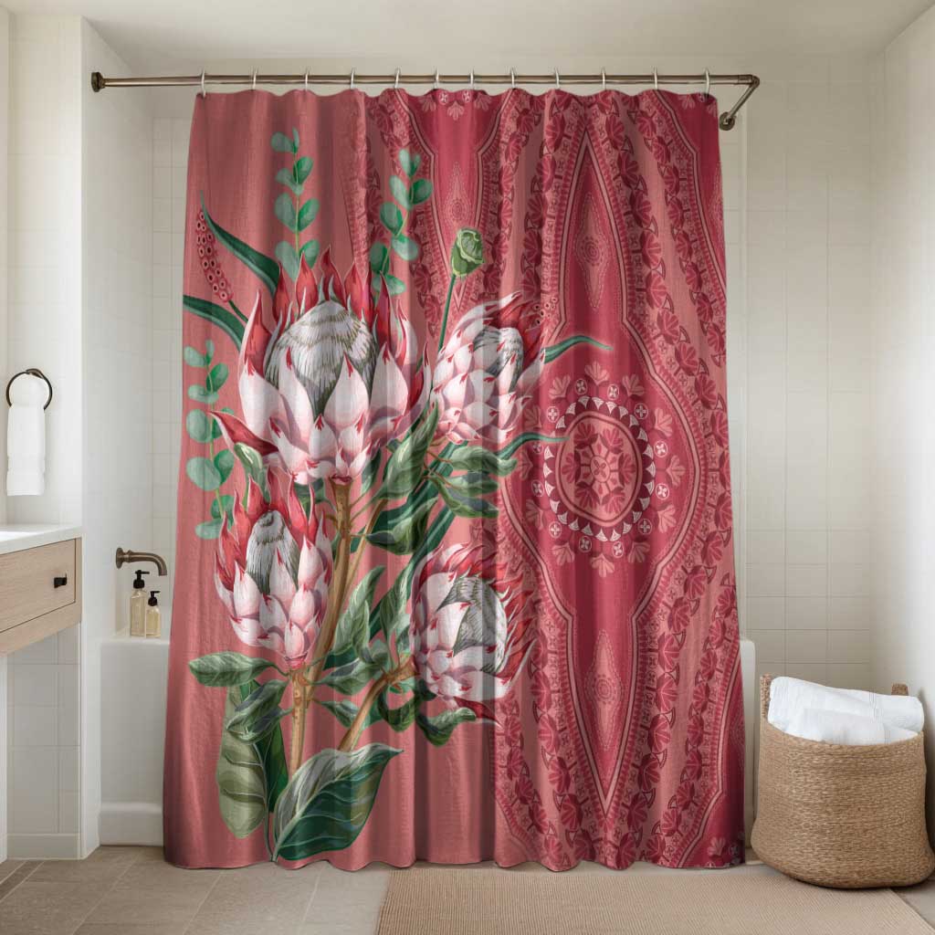 Africa King Proteas Dashiki Motif Bathroom Set Peach Style