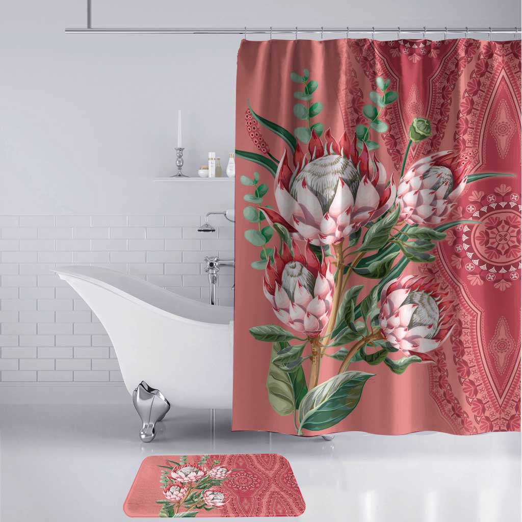 Africa King Proteas Dashiki Motif Bathroom Set Peach Style