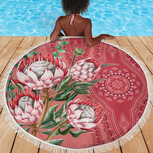 Afro King Proteas Dashiki Motif Beach Blanket Peach Style