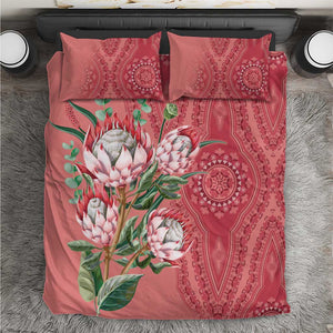 Afro King Proteas Dashiki Motif Bedding Set Peach Style