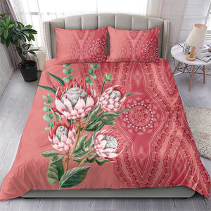 Afro King Proteas Dashiki Motif Bedding Set Peach Style