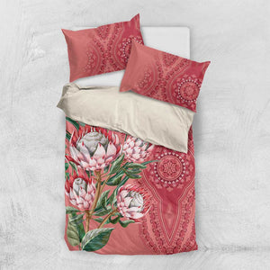 Afro King Proteas Dashiki Motif Bedding Set Peach Style