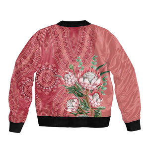 Afro King Proteas Dashiki Motif Bomber Jacket Peach Style