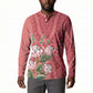 Africa King Proteas Dashiki Motif Button Sweatshirt Peach Style