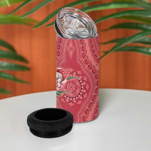 Afro King Proteas Dashiki Motif 4 in 1 Can Cooler Tumbler Peach Style