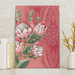 Afro King Proteas Dashiki Motif Canvas Wall Art Peach Style
