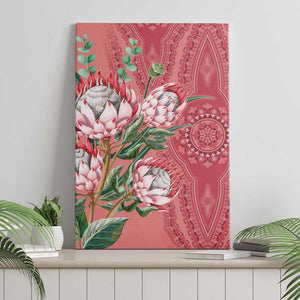 Afro King Proteas Dashiki Motif Canvas Wall Art Peach Style