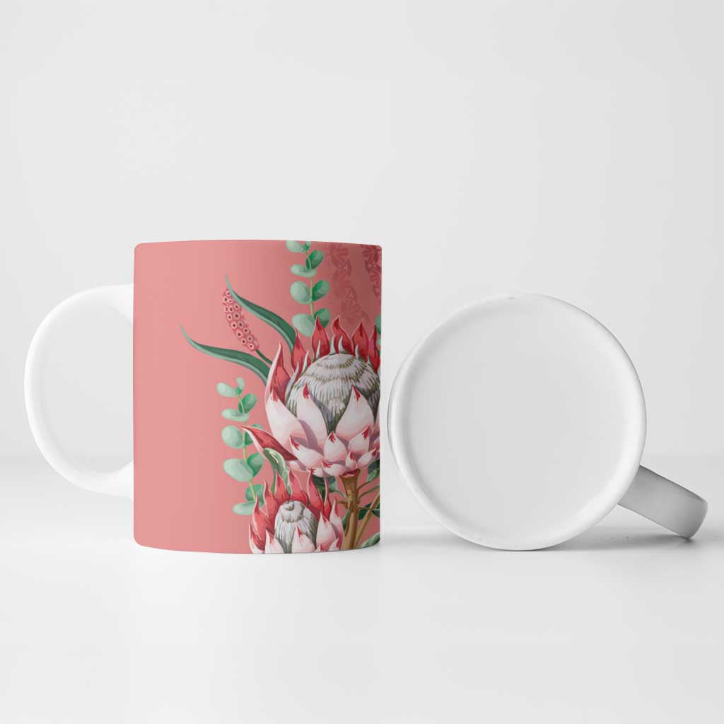 Africa King Proteas Dashiki Motif Ceramic Mug Peach Style