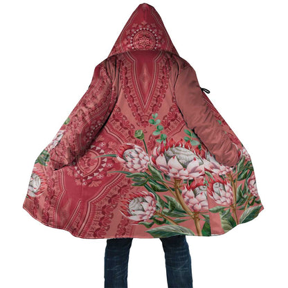 Africa King Proteas Dashiki Motif Cloak Peach Style