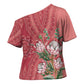 Africa King Proteas Dashiki Motif Cross Shoulder Shirt Peach Style