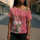 Africa King Proteas Dashiki Motif Cross Shoulder Shirt Peach Style
