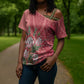 Africa King Proteas Dashiki Motif Cross Shoulder Shirt Peach Style