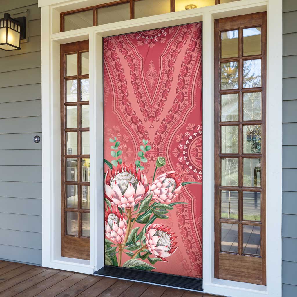 Africa King Proteas Dashiki Motif Door Cover Peach Style